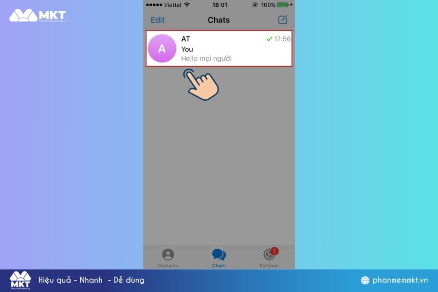 Chọn vào nhóm mà bạn muốn lấy link nhóm