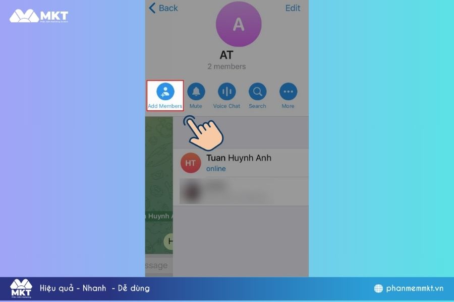 Nhấn vào Add Members